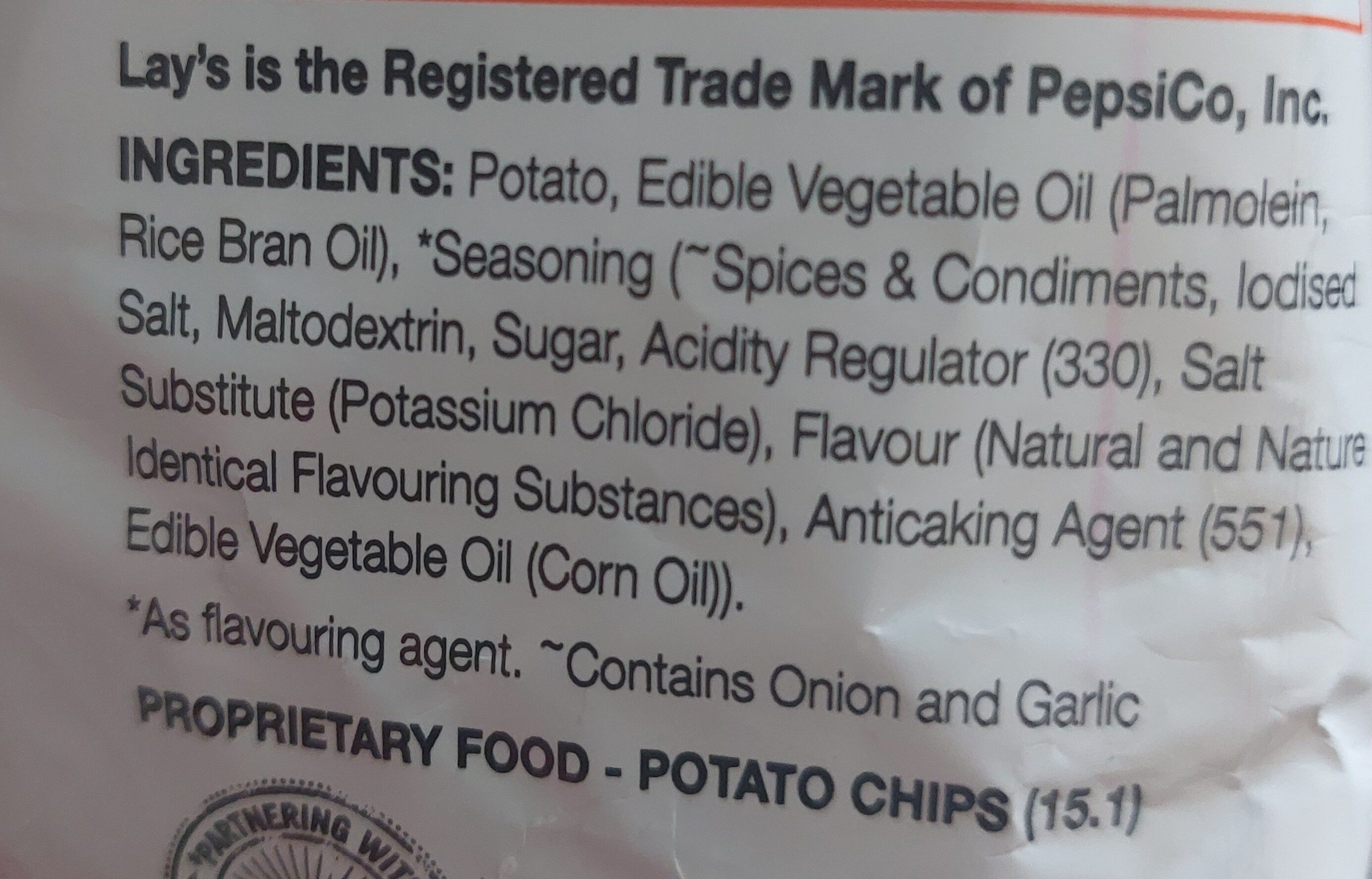 Wafer Style Sundried Chilli Flavour - Ingredients