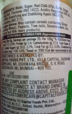 Red Chilli Sauce - Recycling instructions and/or packaging information