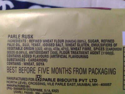 Rusk Real Premium Elaichi - Ingredients