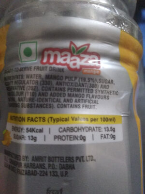 maaza - Nutrition facts