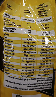 Kakao Instant Drink - Nutrition facts - pl