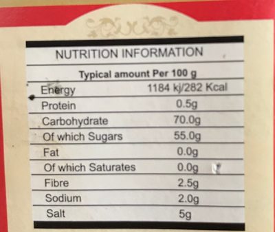 Chutney datte tamarin - Nutrition facts - fr