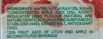 Tropicana Litchi Delight - Ingredients