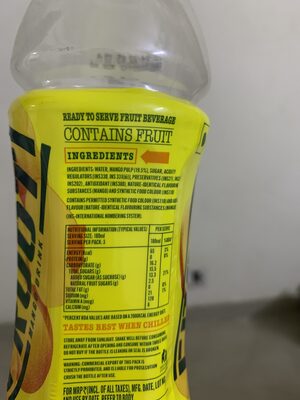 Frooti - Nutrition facts