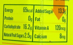 FROOTI Mango Drink - Nutrition facts