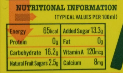 Frooti Mango Drink - Nutrition facts
