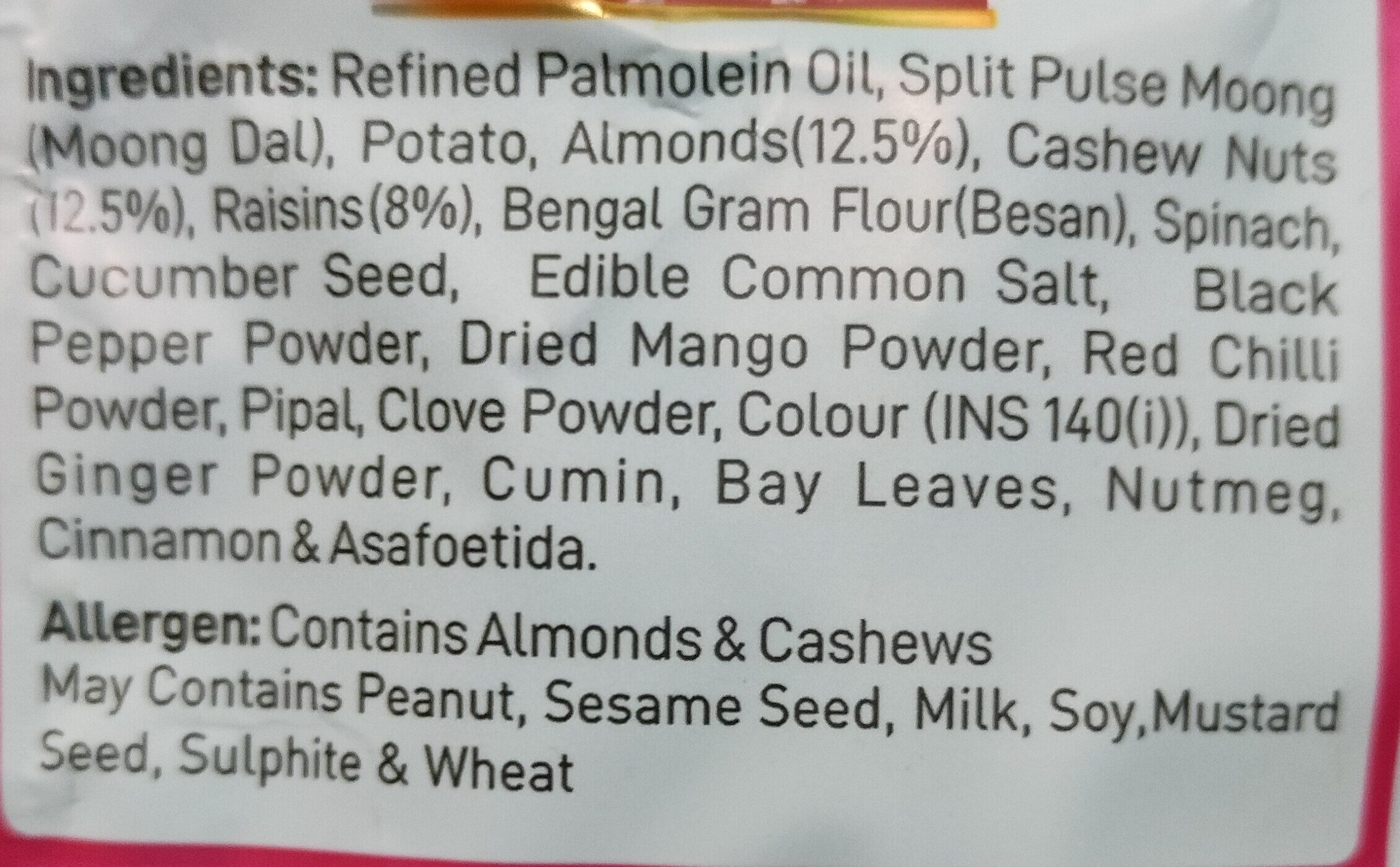 Dry fruit mix - Ingredients