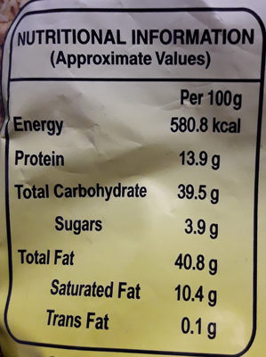 Haldiram's Bhujia - Nutrition facts