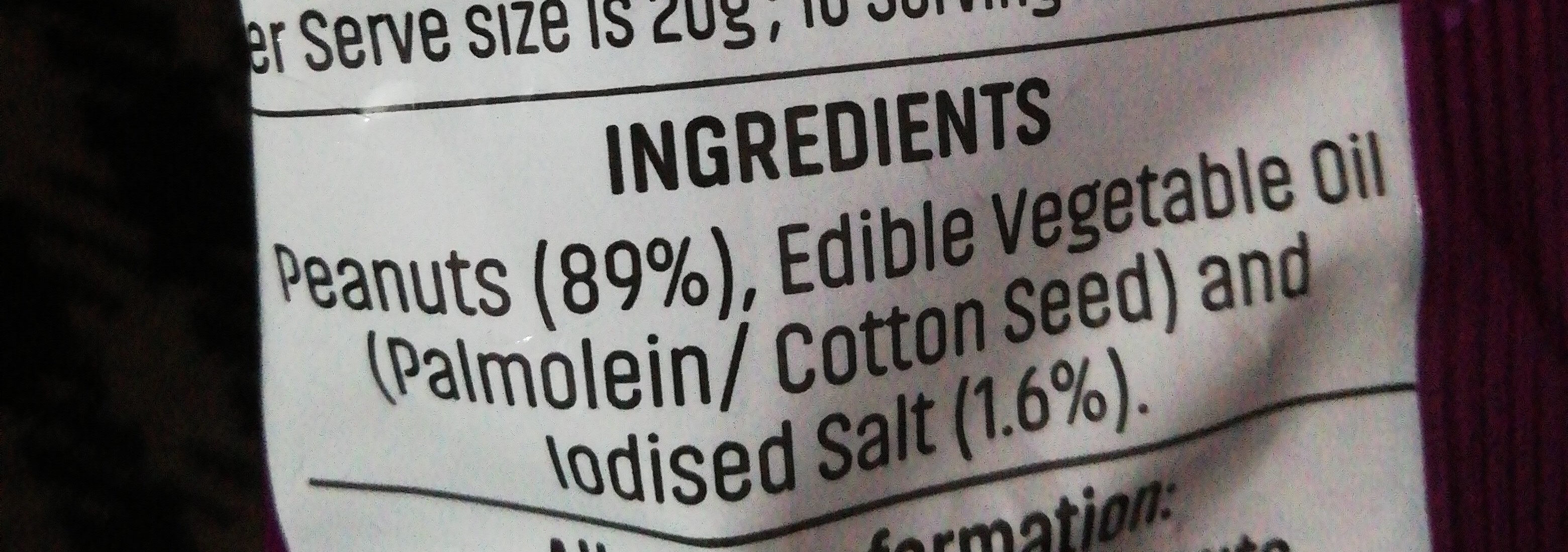 Salted peanuts - Ingredients