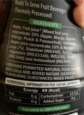 Storia Mixed fruit juice 750ml - Nutrition facts - fr