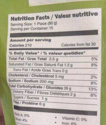 Tandoori Garlic Naan - Nutrition facts - fr