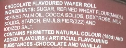 Waffy - choco flavoured wafer roll - Ingredients
