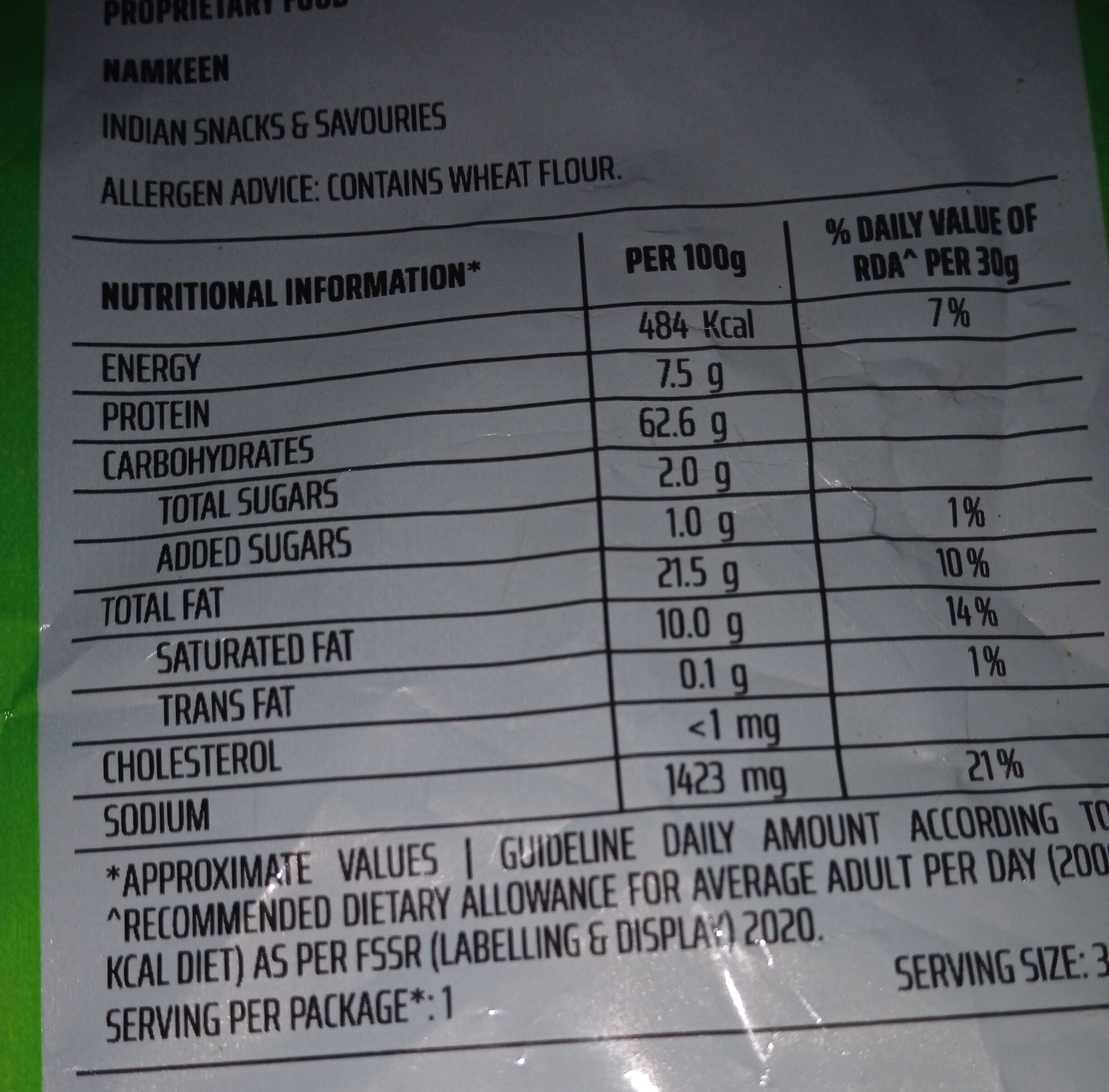 wheels - Nutrition facts