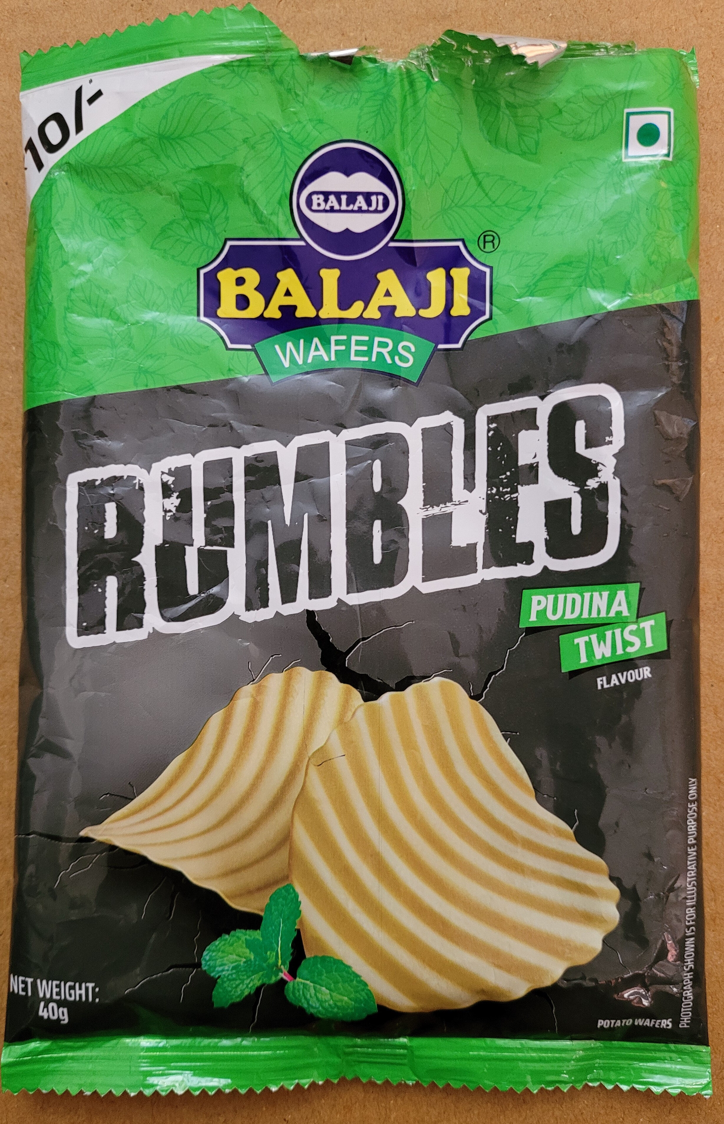 Balaji Wafers Rumbles Potato Chips Pudina Twist flavour - Product