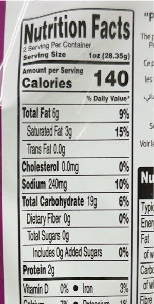 Pop Rings - Nutrition facts