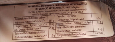 Chak-de chocolate - Nutrition facts