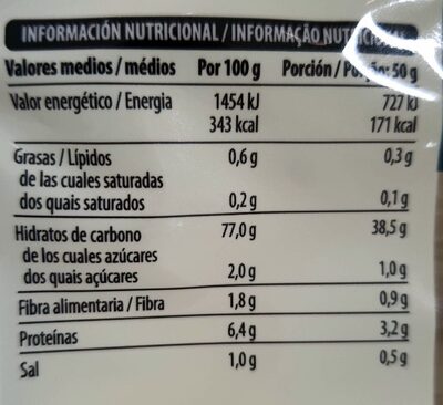 Noodles de arroz - Informació nutricional - es