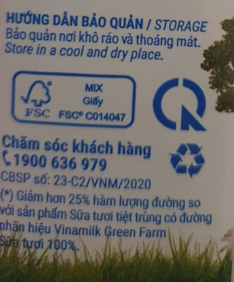 Vinamilk Green Farm - Hướng dẫn tái chế và / hoặc thông tin đóng gói - en