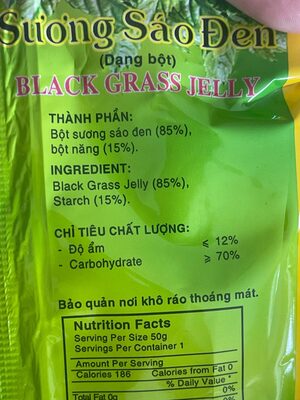 Black grass jelly - Thành phần