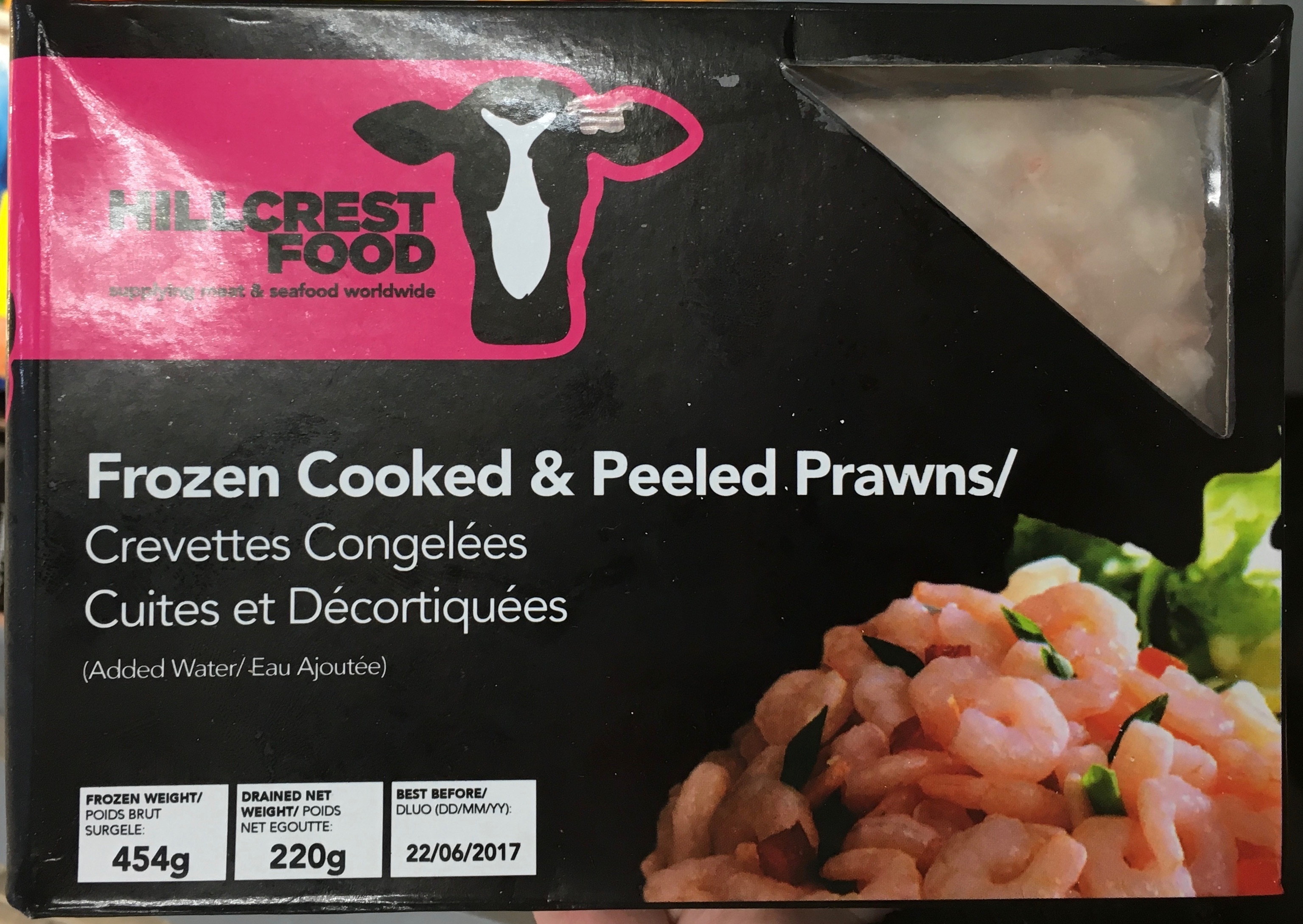 Crevettes congelées cuites et décortiquées - Produit