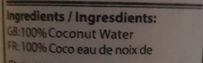 100 % pure coconut water - Ingredients