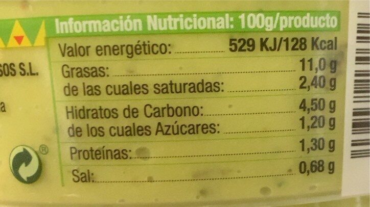 Ole guacamole - Nutrition facts - es