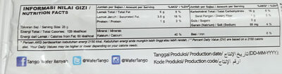 tango waffle - Información nutricional - en