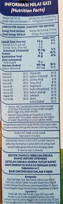 Ultra Milk Uht Lf Coklat 1Lt - Informasi nilai gizi