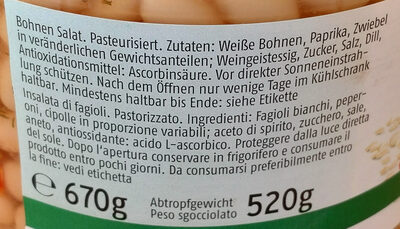 Bohnen Salat - Ingredients - de