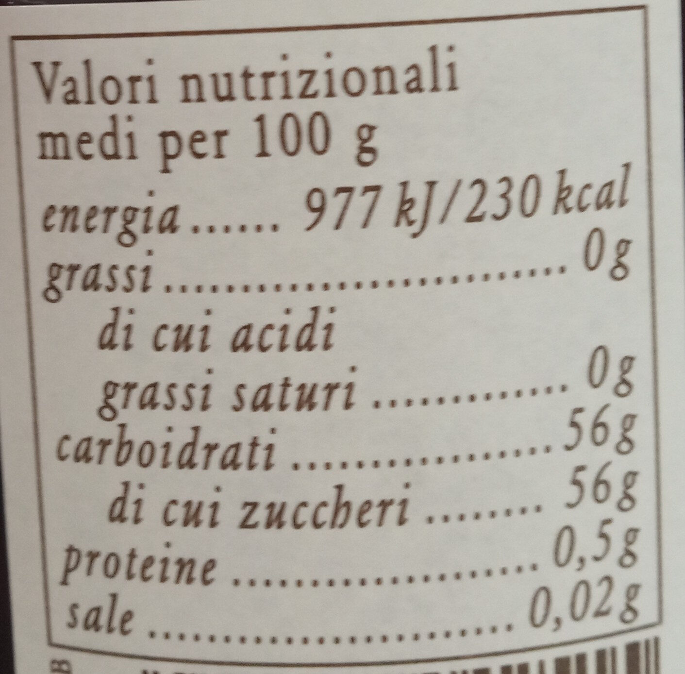 Marmellata di ciliegie - Nutrition facts - it