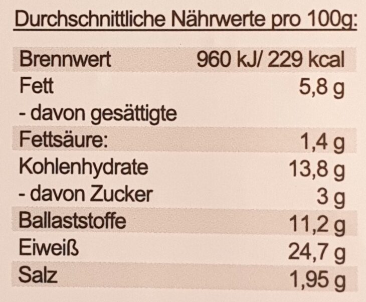 Dosenbrot Eiweißbrot - Nutrition facts - de