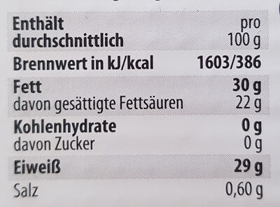 Heumilch Emmentaler - Nutrition facts - de