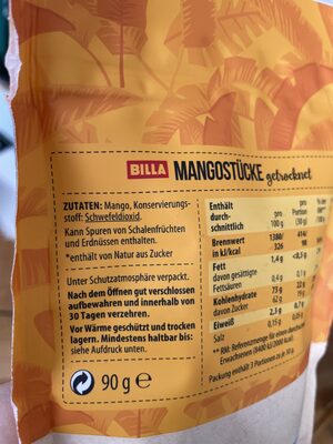 mango getrocknet - Zutaten