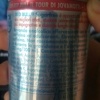 Napój Red Bull Sugarfree 250ML - Ingredientes - fr