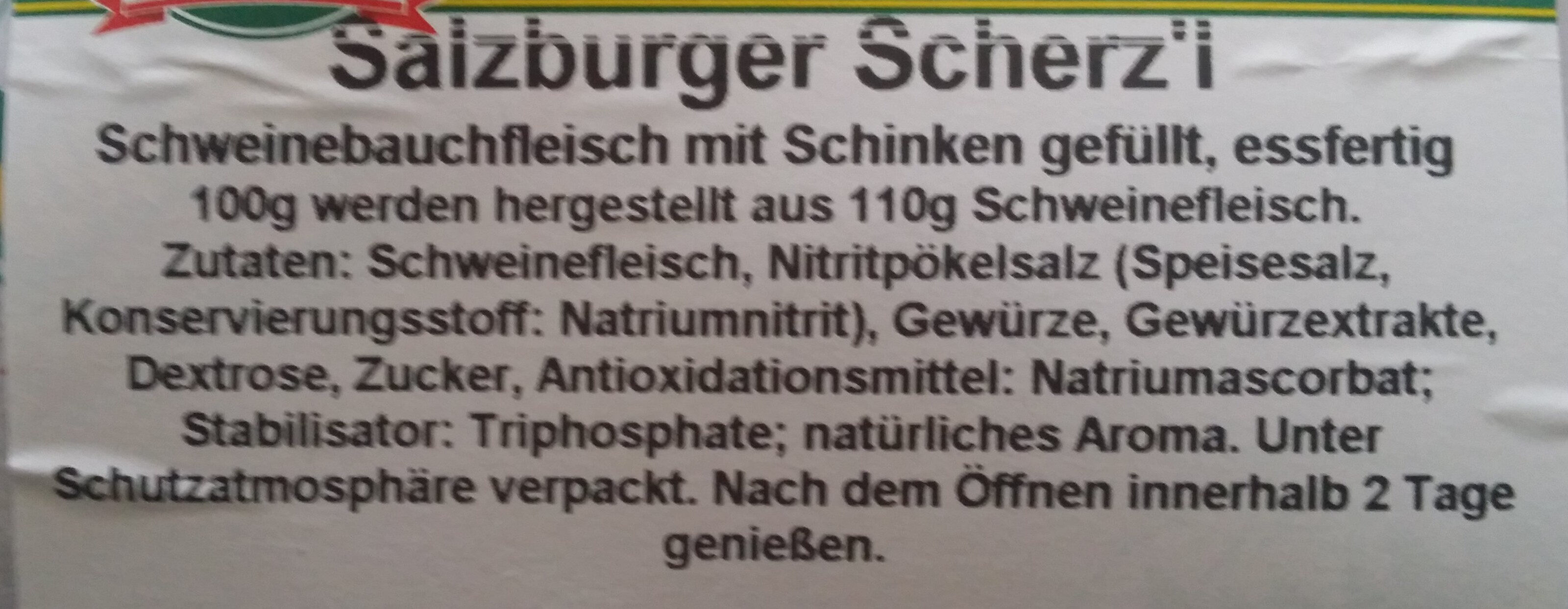 Salzburger Scherz'l - Ingredienser - de