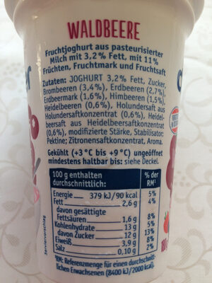 Joghurt Waldbeere - Nutrition facts - de