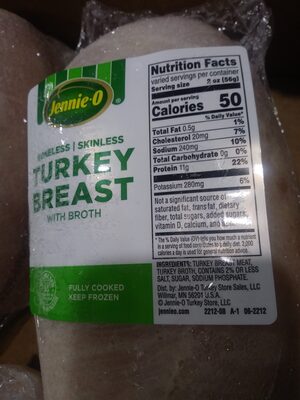 Fully Cooked Frozen Boneless Skinless Turkey Breast with Broth - Ingredients