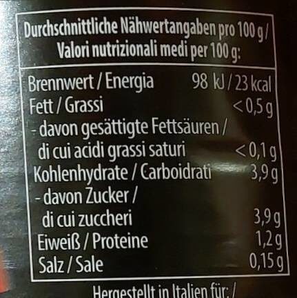 DeCesare polpa di pomodoro - Tableau nutritionnel - de