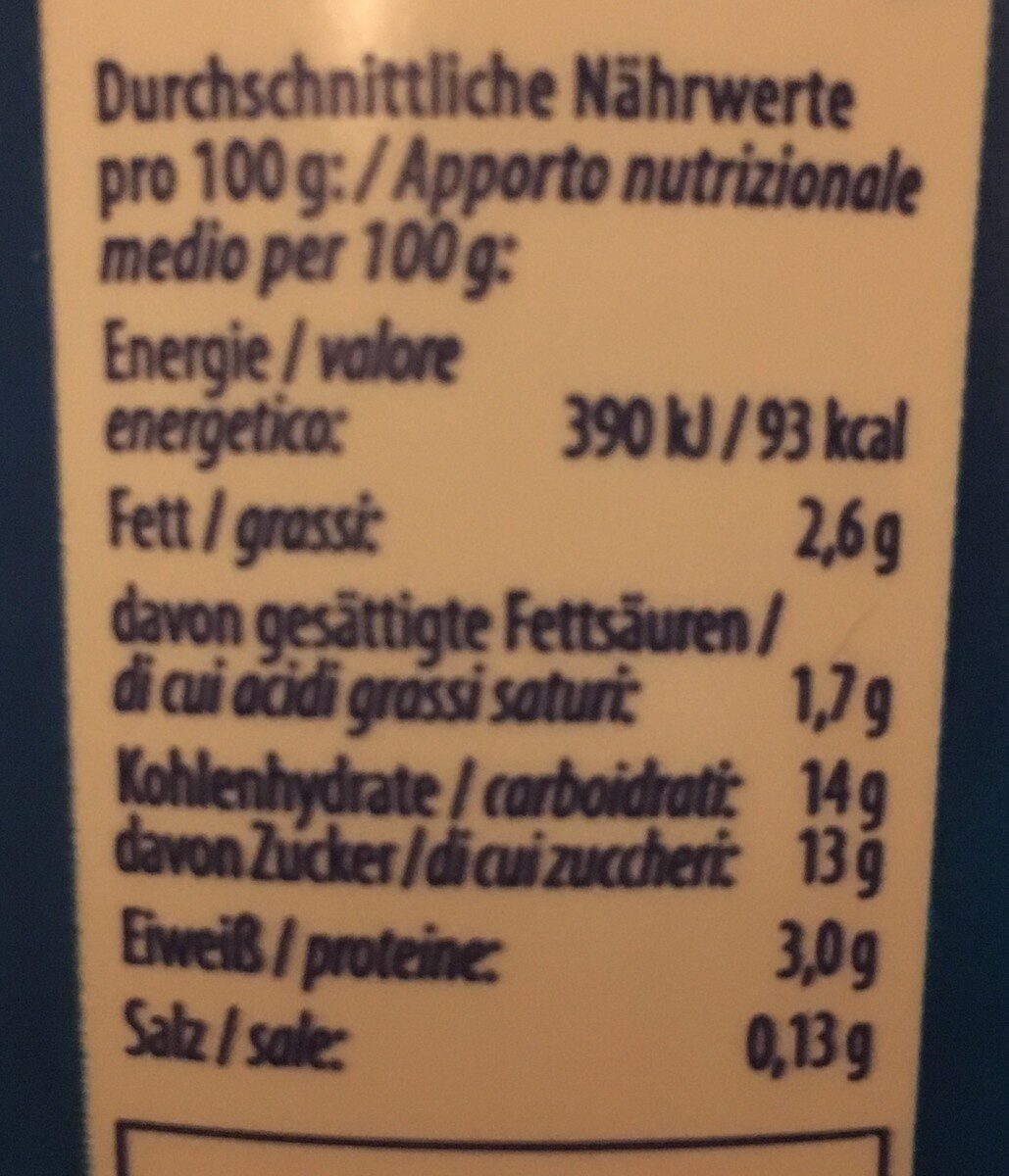 Bergbauern-Joghurt Erdbeer - Tableau nutritionnel