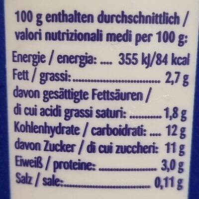 Bergbauern-Joghurt Vanille - Nutrition facts - de