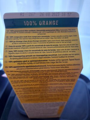 100% портокалов сок от концентрат - Ingredients