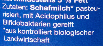 Bio Schafmilch Joghurt - Zutaten