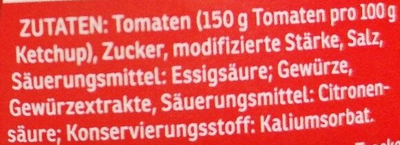 Tomatenketchup - Ingredients - de