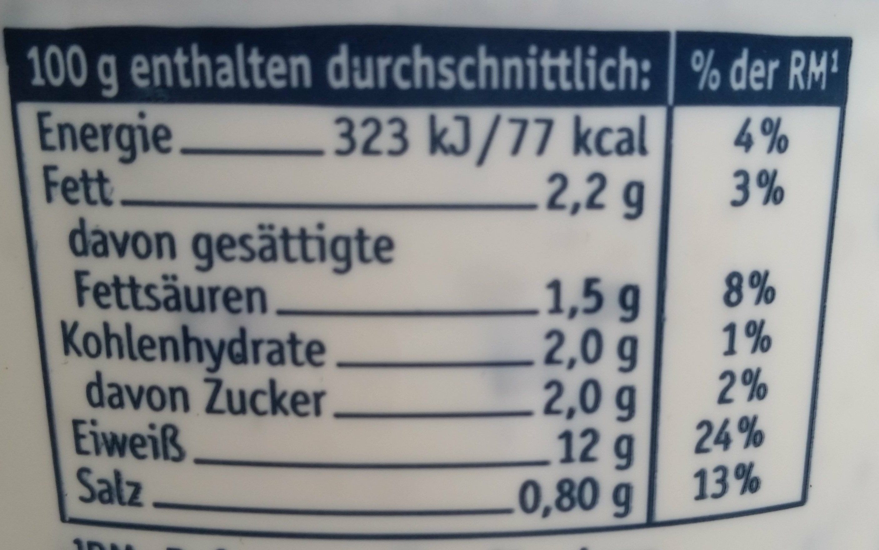 Cottage Cheese Schnittlauch 10% F. i. T. - Nährwertangaben