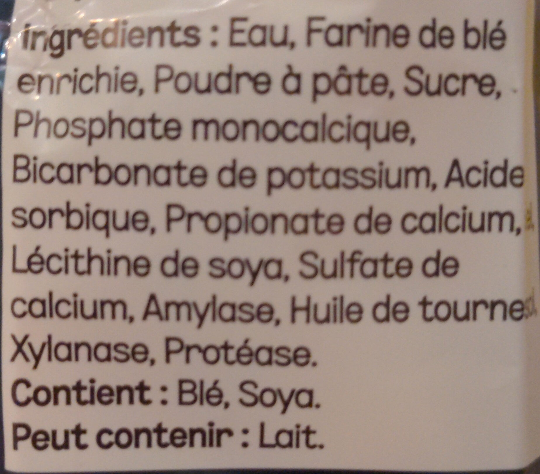 Crumpets - Ingredients - fr