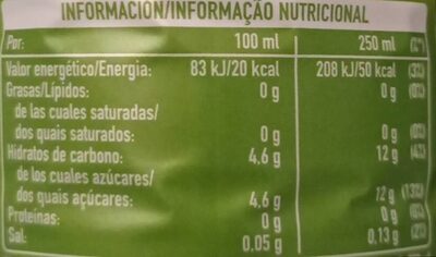 Té verde maracuya - Informació nutricional - es