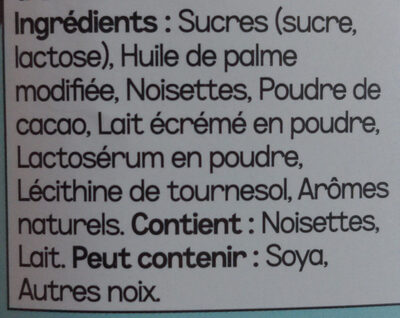 Tartinade aux noisettes - Ingredients - fr