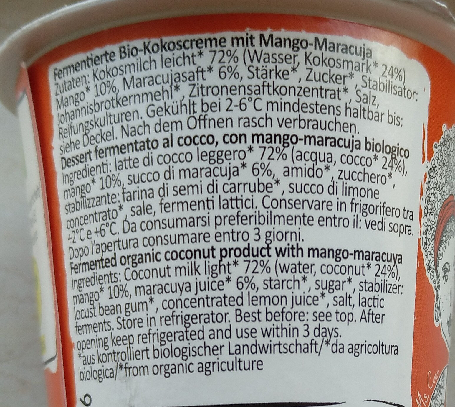 Kokos Mango Maracuja - Zutaten