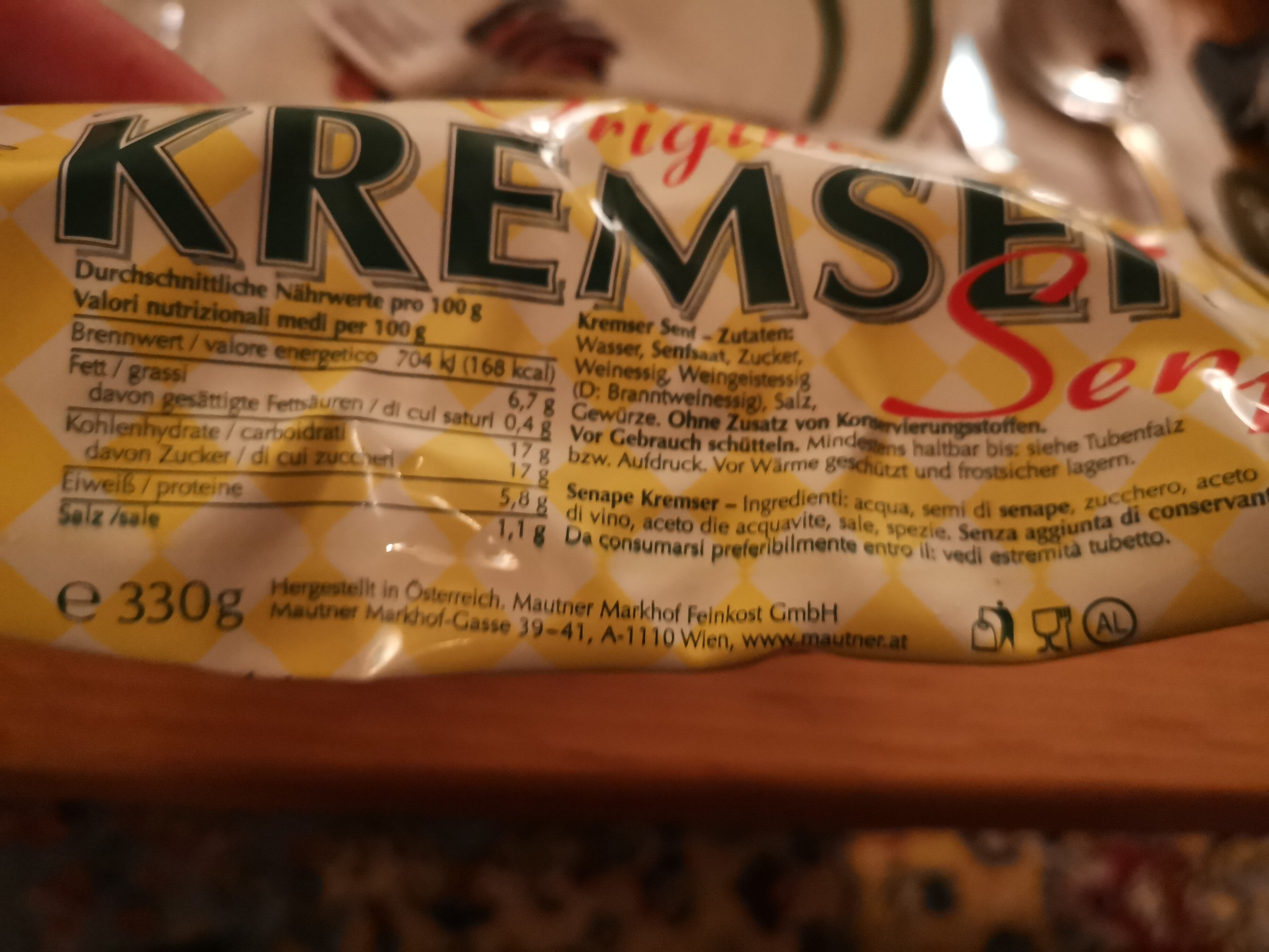 original Kremser Senf - Zutaten