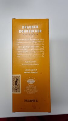 Brauner Rohrzucker - Valori nutrizionali - de
